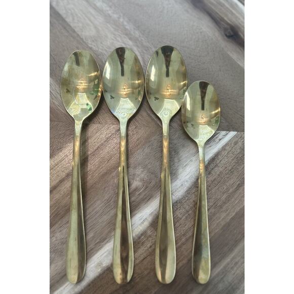 Cambridge Gold #21 3 Knives 3 Dinner 3 Salad‎ Forks 4 Dinner 1 Dessert Spoon Set - Picture 7 of 12